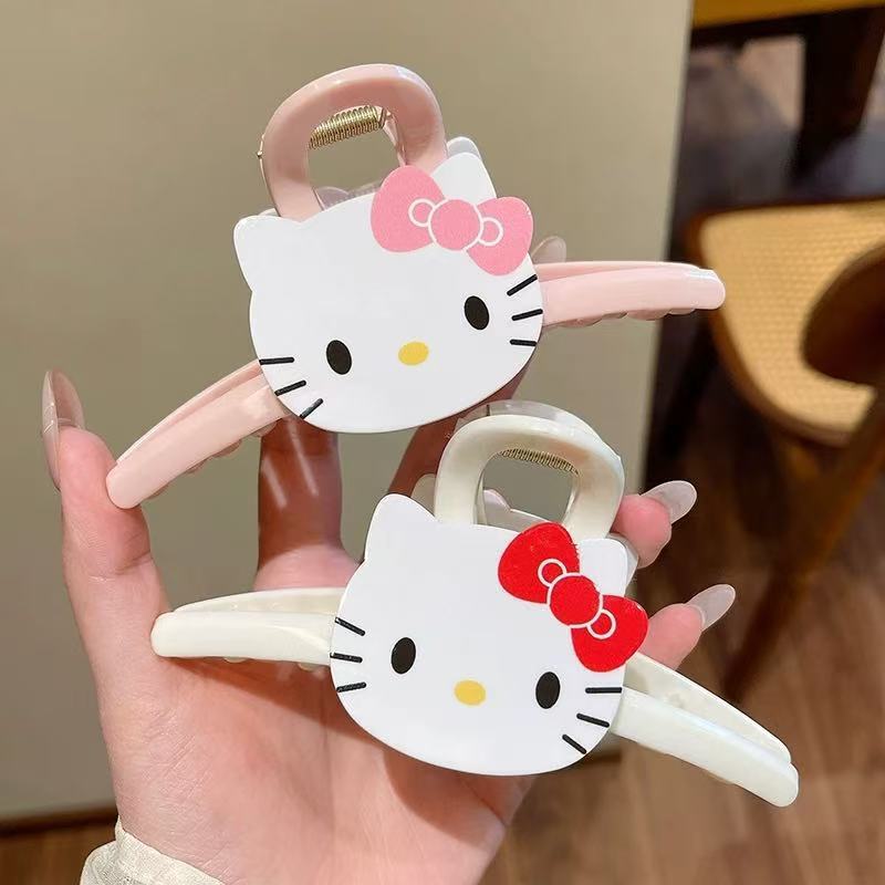 新しい甘くてかわいい子猫のヘアクリップ、女性用ニッチハイエンドシャーククリップ、後頭部の気質ヘアクリップ|undefined