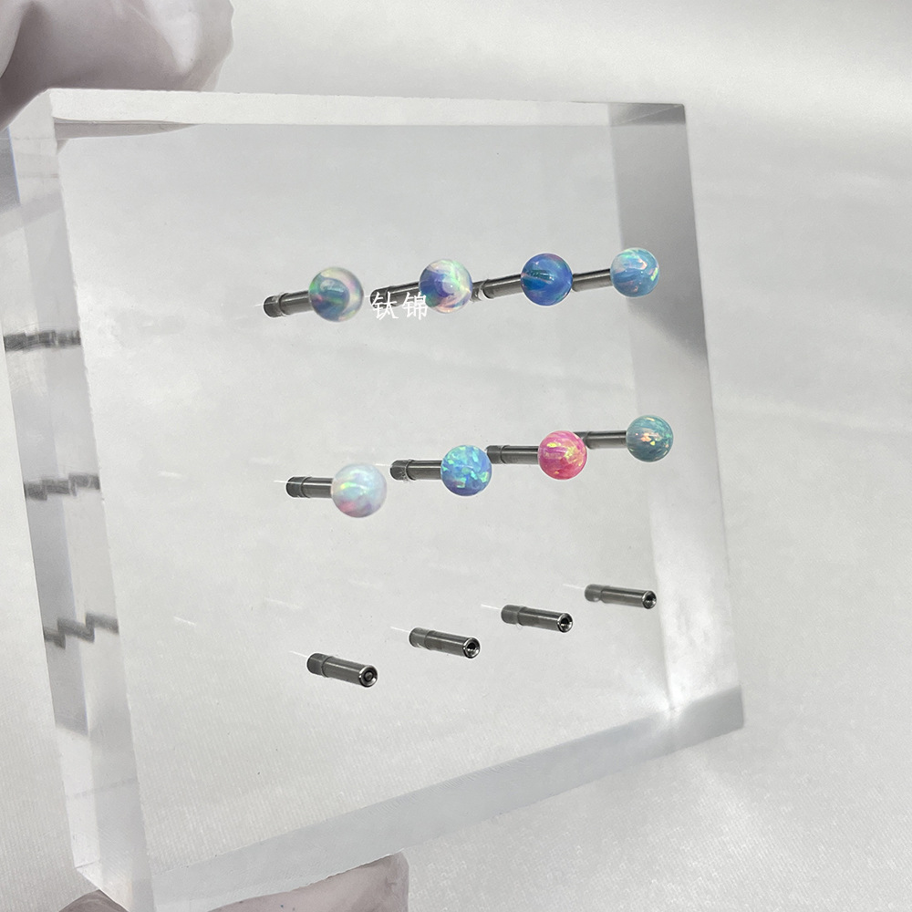 Astmf 136チタン合金極光オーストラリア宝キャンディー色ゼリーオーストラリア宝欧泊舌釘耳釘唇釘穿刺アクセサリー
