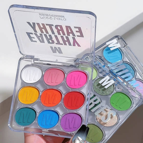 Miss lara colorful 9-color eye shadow plate matte transparent fresh natural non-blooming European and American style stage makeup eye shadow
