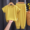 Summer children's pijama for leisure, colored set suitable for men and women girl's, Korean style, children's clothing, wholesale