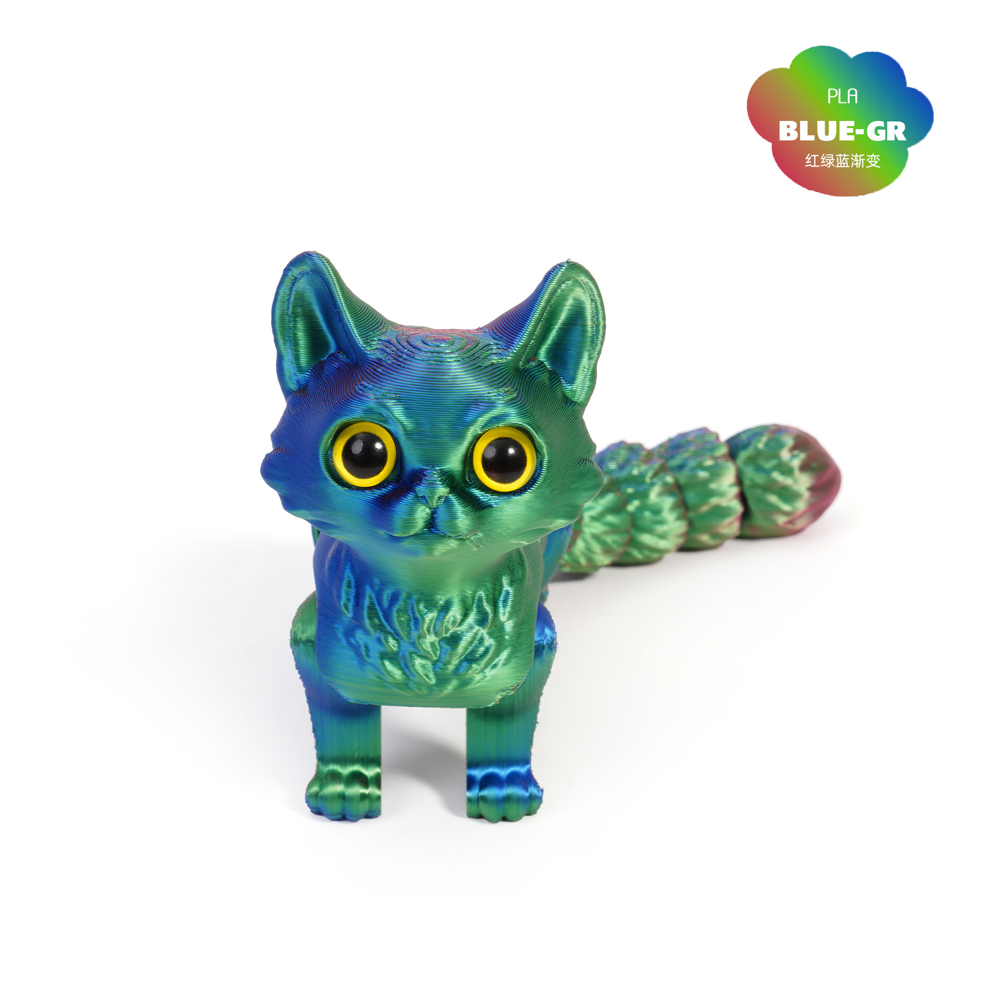 Impresión 3D adorable gatito cola articulaciones móviles juguetes para niños regalo carro decoración