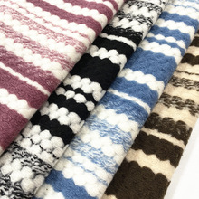 批次毛呢 针织横条毛呢提花面料手感柔软秋冬大衣面料