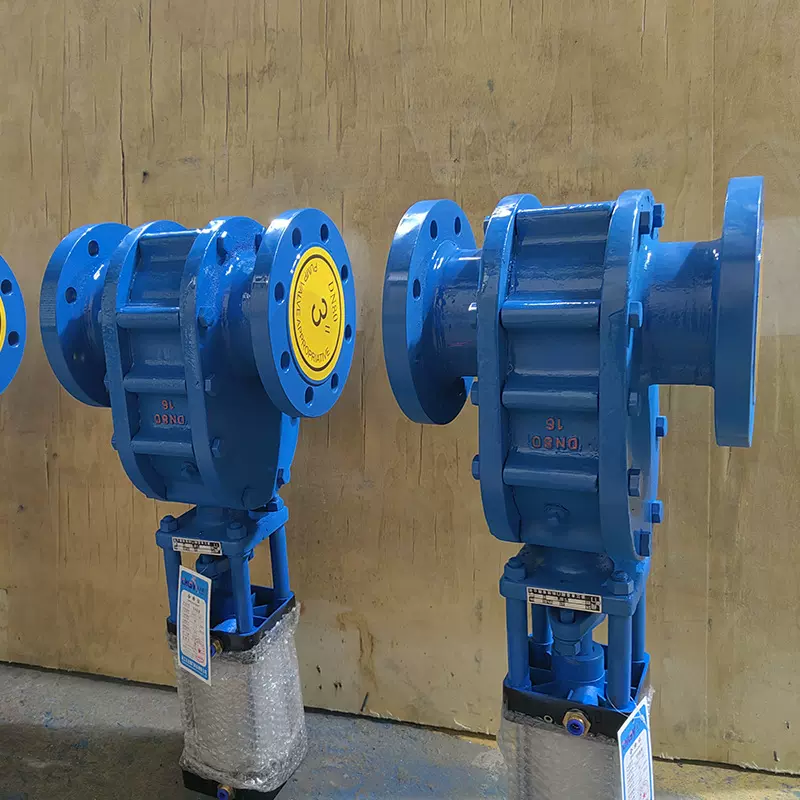 定制气动陶瓷双闸板阀气力输送电厂出料阀耐磨双插板排渣阀
