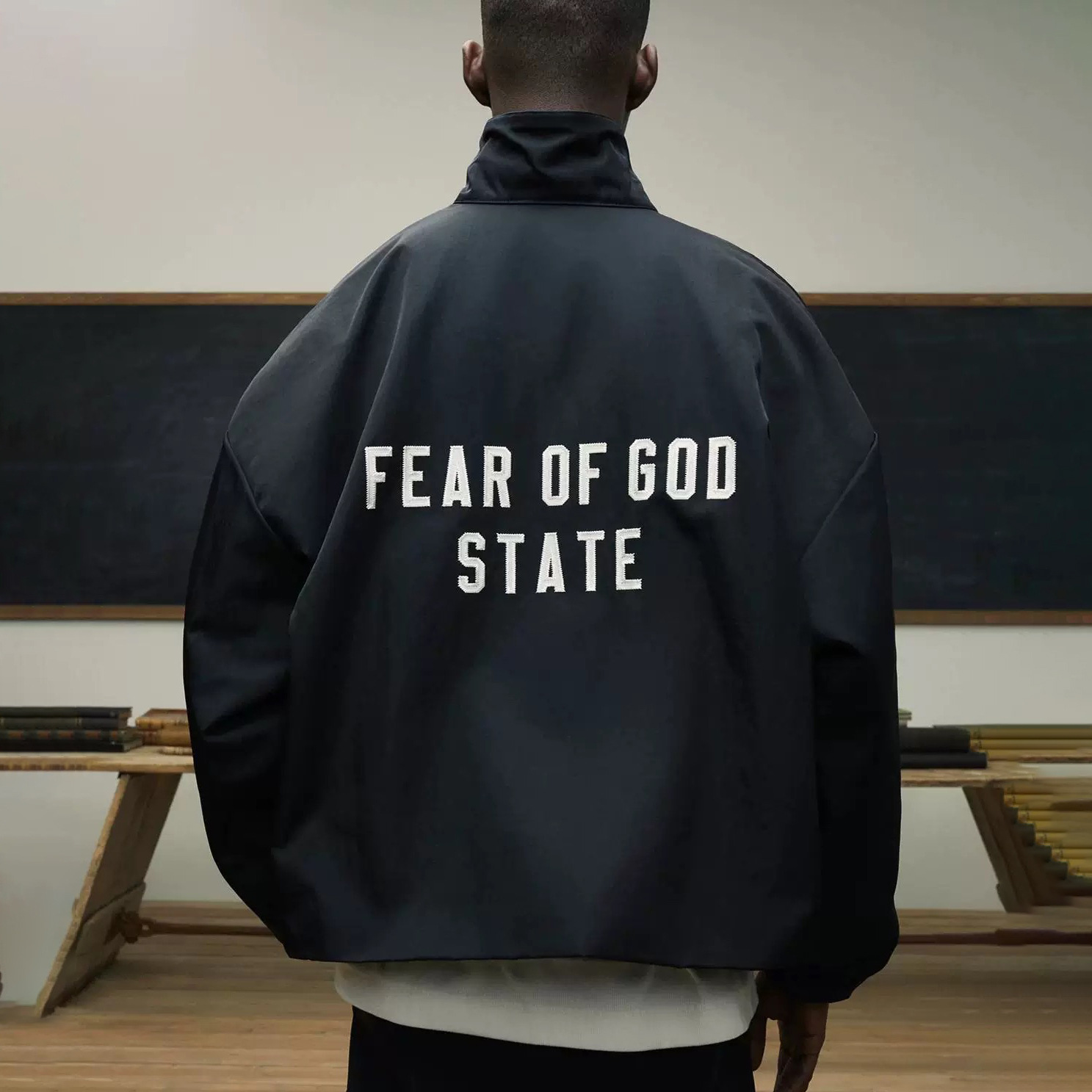 FOG STACK ESSENTIALS 충전식 재킷 하이 스트리트 트렌디 루즈핏 캐주얼 지퍼 재킷 남성용