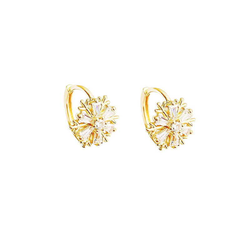 Schneeflocken Ohrringe Für Damen Dezente Ohrclips Gold Look_voghion.com