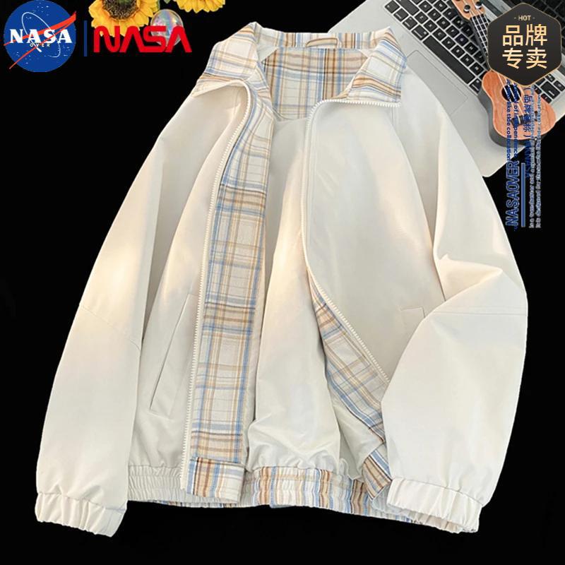 NASA Brand Joint Couple Plaid Jacket Unisex Spring and Autumn Vintage Collar High-end Casual Jacket Trendy