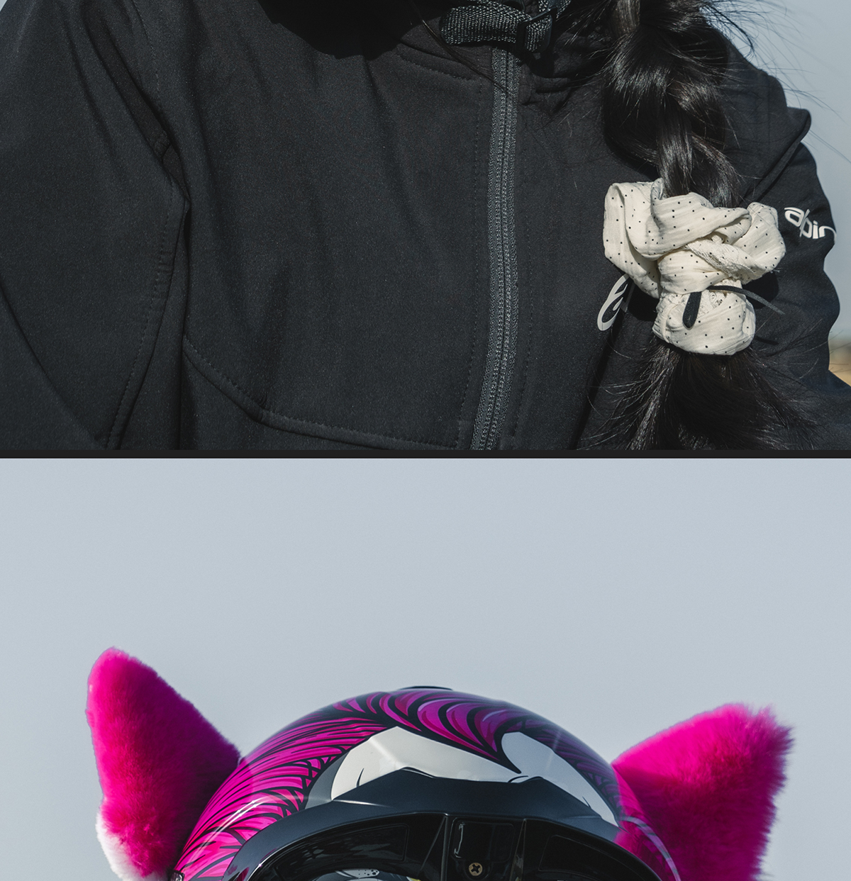 Motorcycle Helmet Full Face 3C Certified with Bluetooth Cat Ears