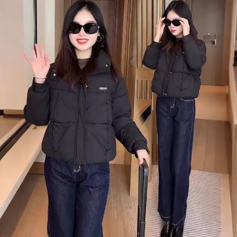 设计感时尚短款棉衣外套女士2024冬季新款设计感宽松加厚保暖棉服