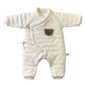 新生儿棉衣婴儿冬衣棉袄连体衣长爬厚实斜襟立领绑带和尚服版