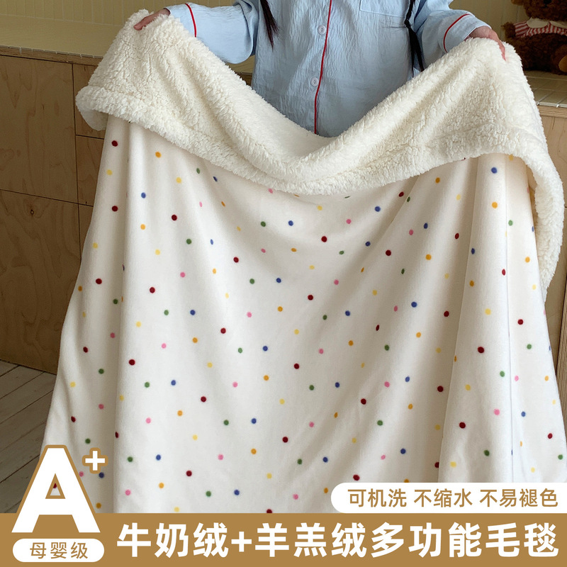 ins可爱风卡通猫咪秋冬加厚羊羔绒毛毯少女心牛奶绒午睡沙发盖毯|undefined