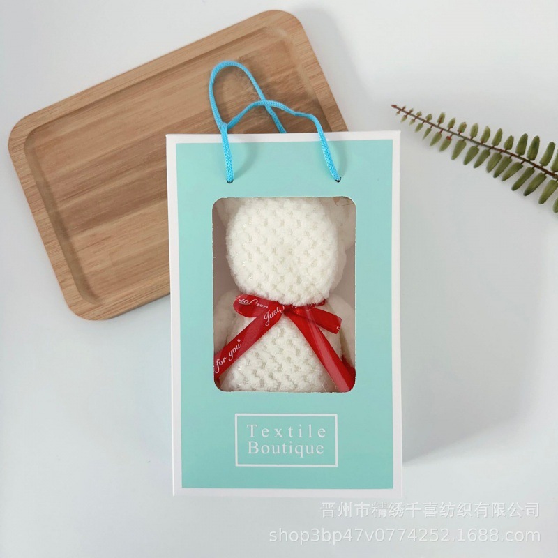 베이지 파인애플 체크무늬 곰돌이 + 그린 선물상자