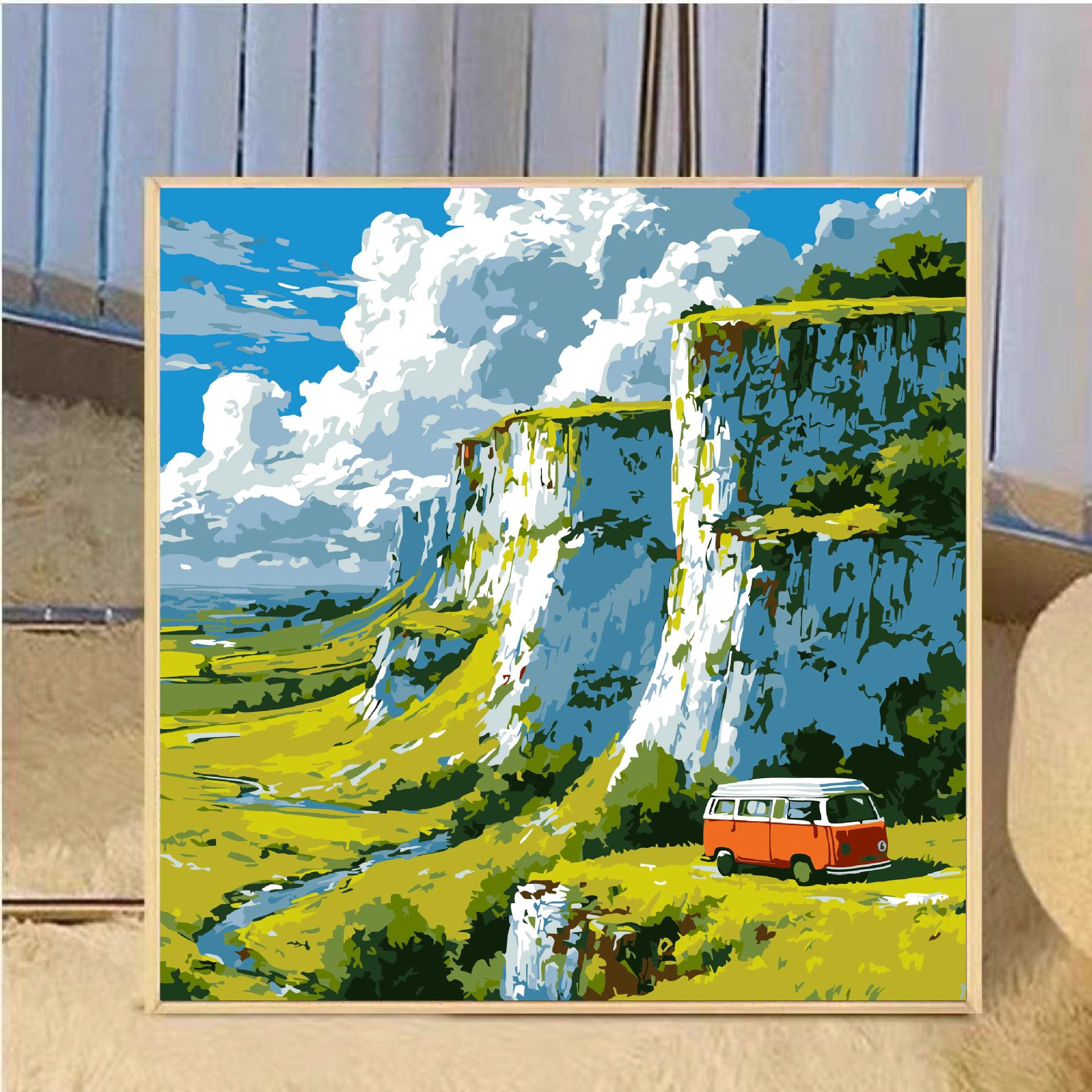 Diy pintura digital al óleo infantil dibujos animados pintar a mano pinturas de pintura 20 * 20