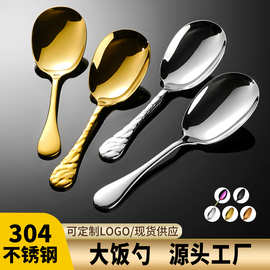 跨境亚马逊304不锈钢餐具公用勺套装 酒店用具分菜勺 饭勺 服务勺