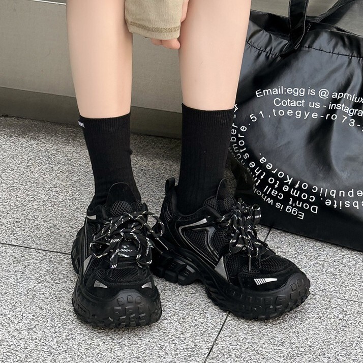 真牛皮~双鞋带老爹鞋女2025秋季新款厚底增高榴莲底休闲运动鞋潮|undefined