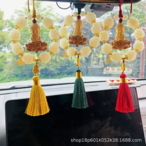 Car pendant lotus Buddha blessing pendant pendant small Buddha blessing peace car rearview mirror high-end men's and women's pendant wholesale