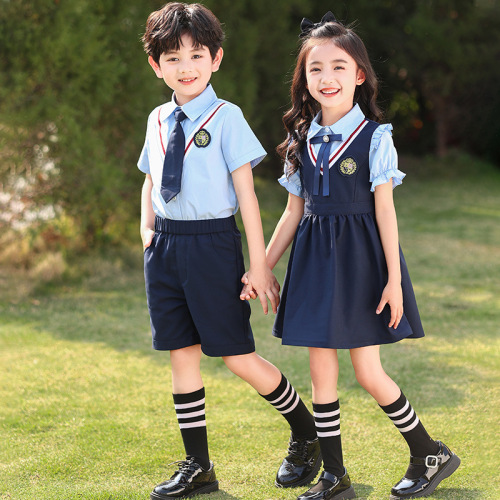 Student uniform set for spring and autumn, academic style, class uniform set for children, kindergarten school uniform, three-piece set, children's sports uniform