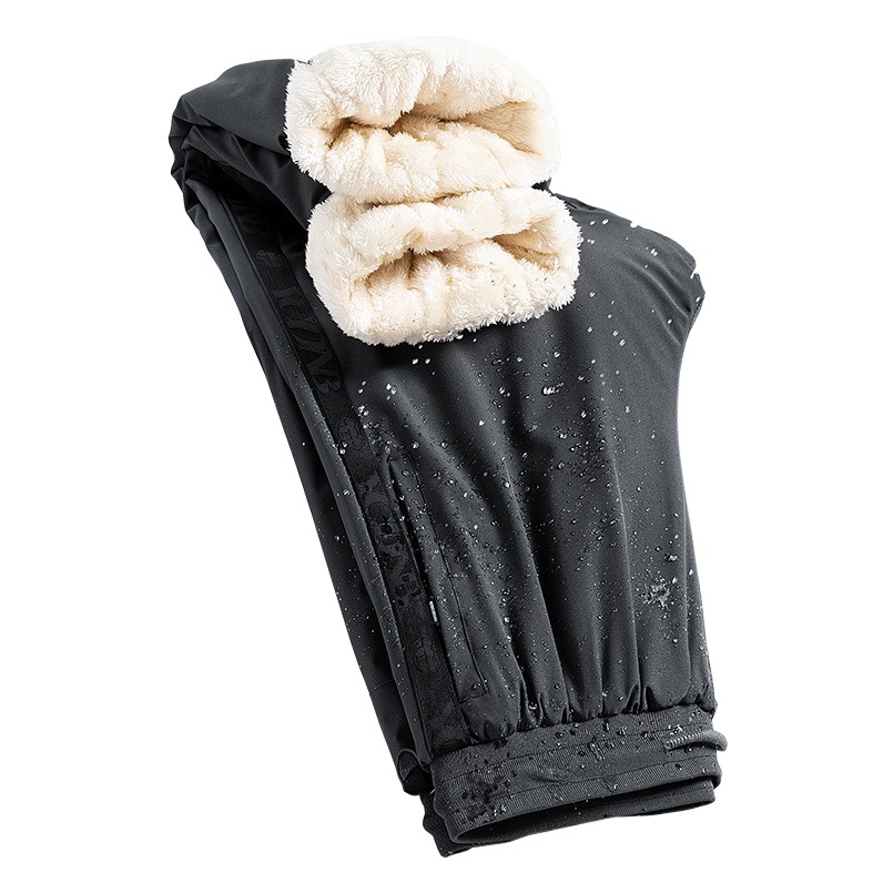 Pantalones cálidos informales para hombre para uso al aire libre en otoño e invierno, pantalones de algodón de talla grande a prueba de viento, pantalones deportivos de lana de cordero, pantalones gruesos de lana para hombre