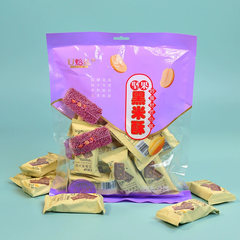 Черный рис хрустящий 258 г просо в мешках Хрустящие офисные досуг закуски традиционное тесто еда в мешках оптом