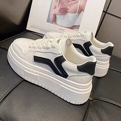 小白鞋女2025春秋新款网红潮流学生百搭松糕厚底时尚休闲板鞋