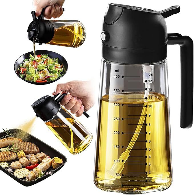 Pot de rociador de aceite espeso, vaporizador de aceite de vidrio atomizado automático integrado, pot de aceite de gran capacidad a prueba de fugas de aceite doméstico para cocina