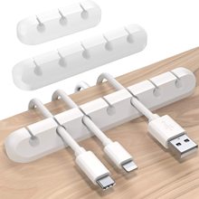 厂家直销数据线收纳扣防缠绕桌面硅胶理线器耳机绕线器汽车夹线器