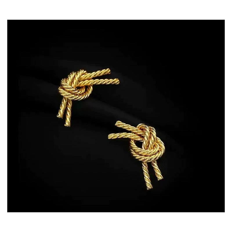 Brand retro small design earrings, silver 925 sample, French retro style