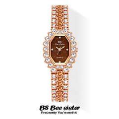 BS新款熱銷廠家直銷小眾輕奢2021小棕表閃粉滿鑽女手錶FA1581