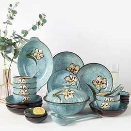 手绘碗创意个性餐具套装 碗盘组合 家用碗碟碗筷碟碗套碗陶瓷餐具
