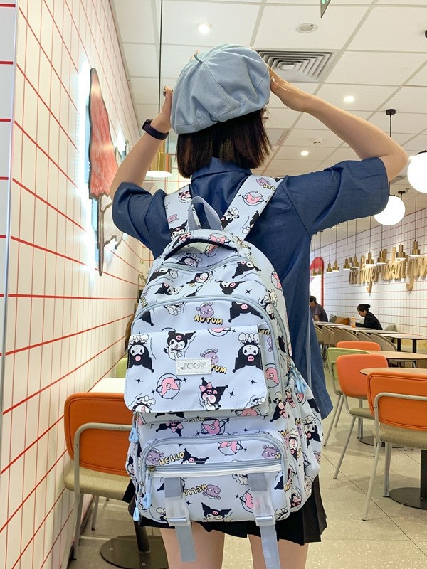 Mochila de estudiantes de moda transfronteriza de gran capacidad, mochila de estudiantes de secundaria y secundaria, nueva mochila de hombro Kulomi