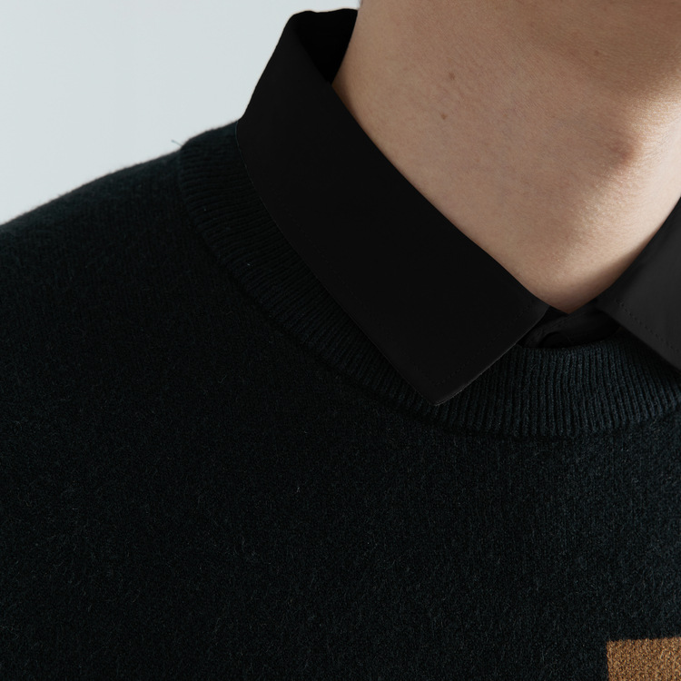 Men's Clothing wo piece shirt collar men's sweater 2024 autumn and winter new fashion tops sweaters knitted sweaters men_voghion.com