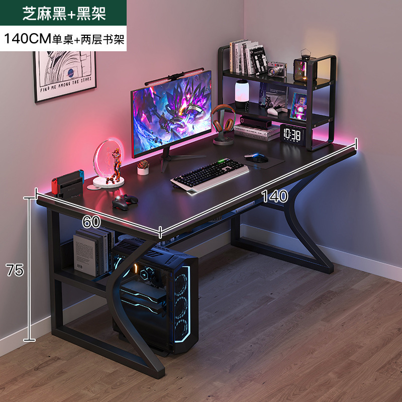 Escritorio para computadora, escritorio para el hogar, escritorio para dormitorio, escritorio de estudio para estudiantes, escritorio de oficina con almacenamiento simple, escritorio moderno para videojuegos. image 19