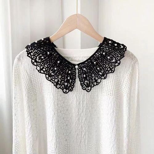 [Xinfang] [Pea beads lace fake collar] Korean style hollow kapok silk shawl summer sun protection versatile fake collar