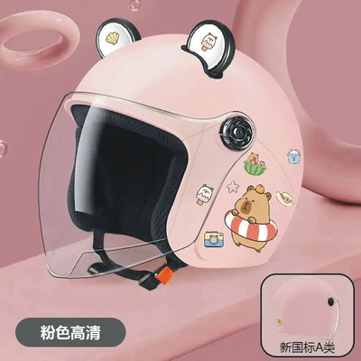 Motorcycle Winter Warm Helmet — Motosiklet kaskı (dəbilqə) - watermelon-helmet-pinkcapybarablack-bear-ears