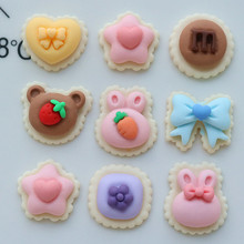 卡通花边兔兔小熊 可爱diy奶油胶手机壳发夹饰品树脂配件批发南7