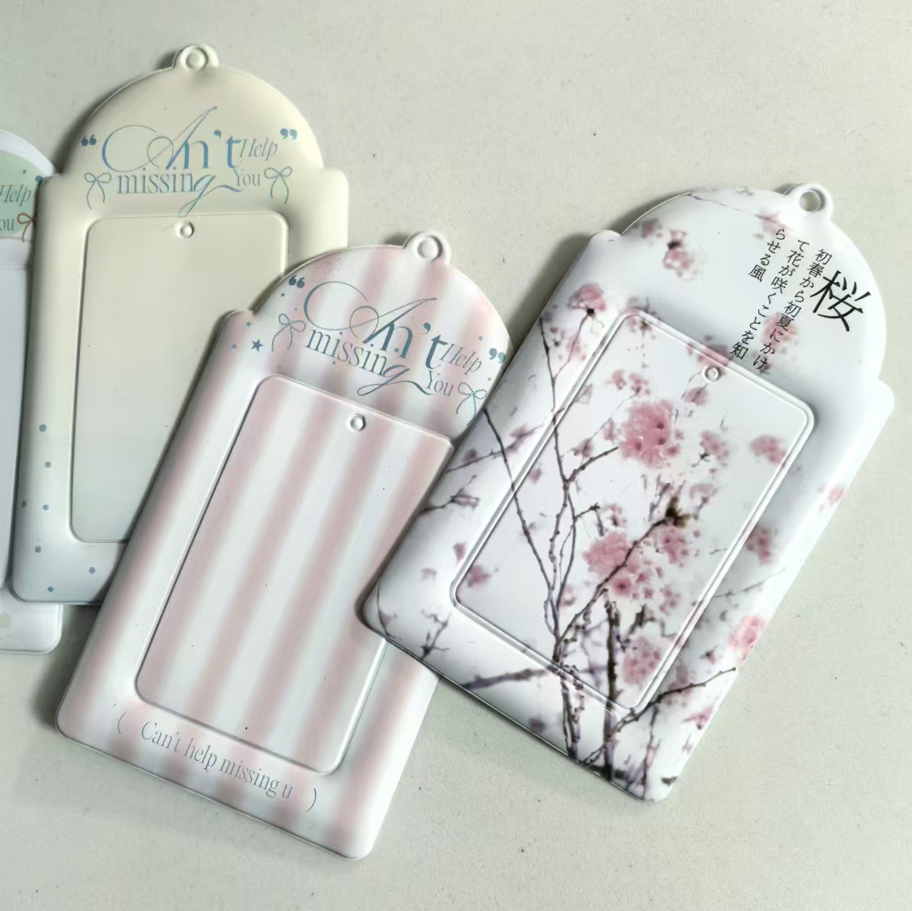 Wholesale supply of original cherry blossom miss you card holder 3 inch small card photo pendant key ring card holder