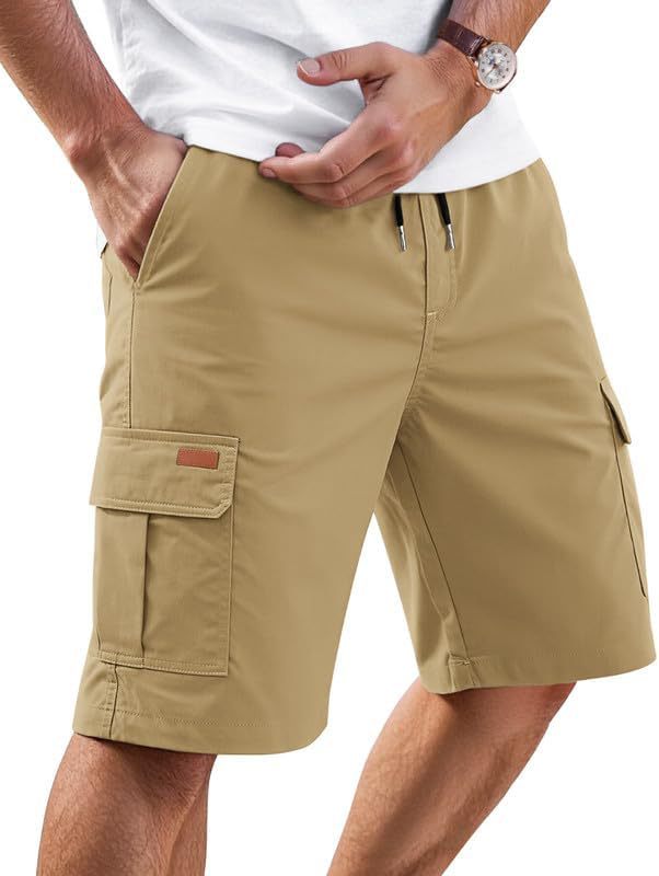 Mens Loose Fit Casual Summer Shorts Solid Colour Five Point Pants_voghion.com