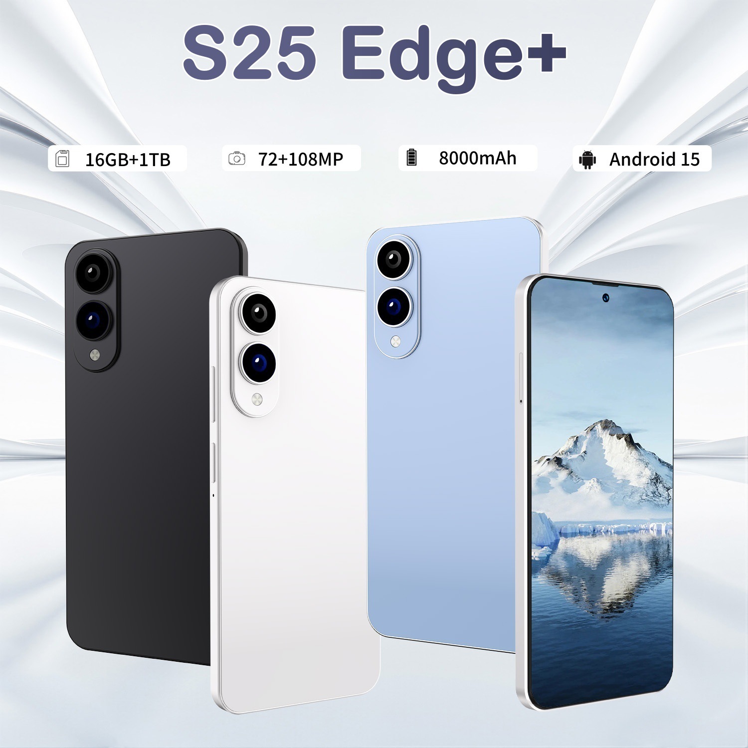 Cugo Cross-Border Mobile Phone New Model S25 Edge+ 4g3+16 Android 15 7.3inch Smartphone Cross-Border Exclusive