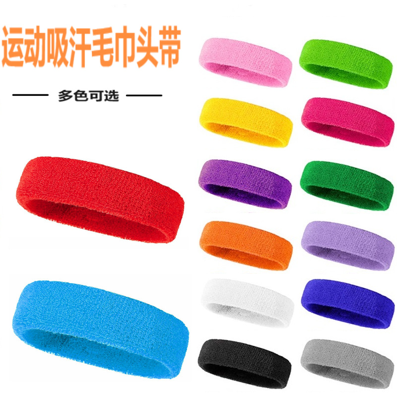 Cross-border sports towel headband, sweat-absorbent basketball headband, terry headband, knitted headscarf, elastic headband
