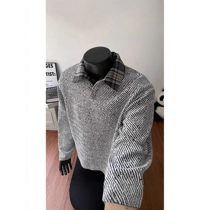 Heavyweight Corduroy Henley Sweatshirt for Men, New Youth Jacket for Spring and Autumn, Loose Trendy Versatile Top Heavyweight Corduroy Henley Sweatshirt for Men, New Youth Jacket for Spring and Autumn, Loose Trendy Versatile Top