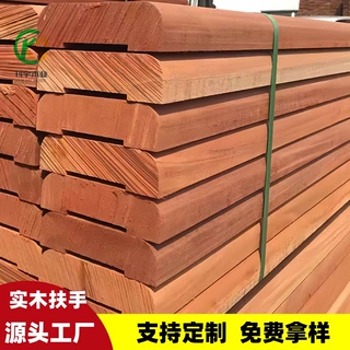厂家直供菠萝格实木扶手 户外景观栈道栏杆 可以定制榫头木油涂装