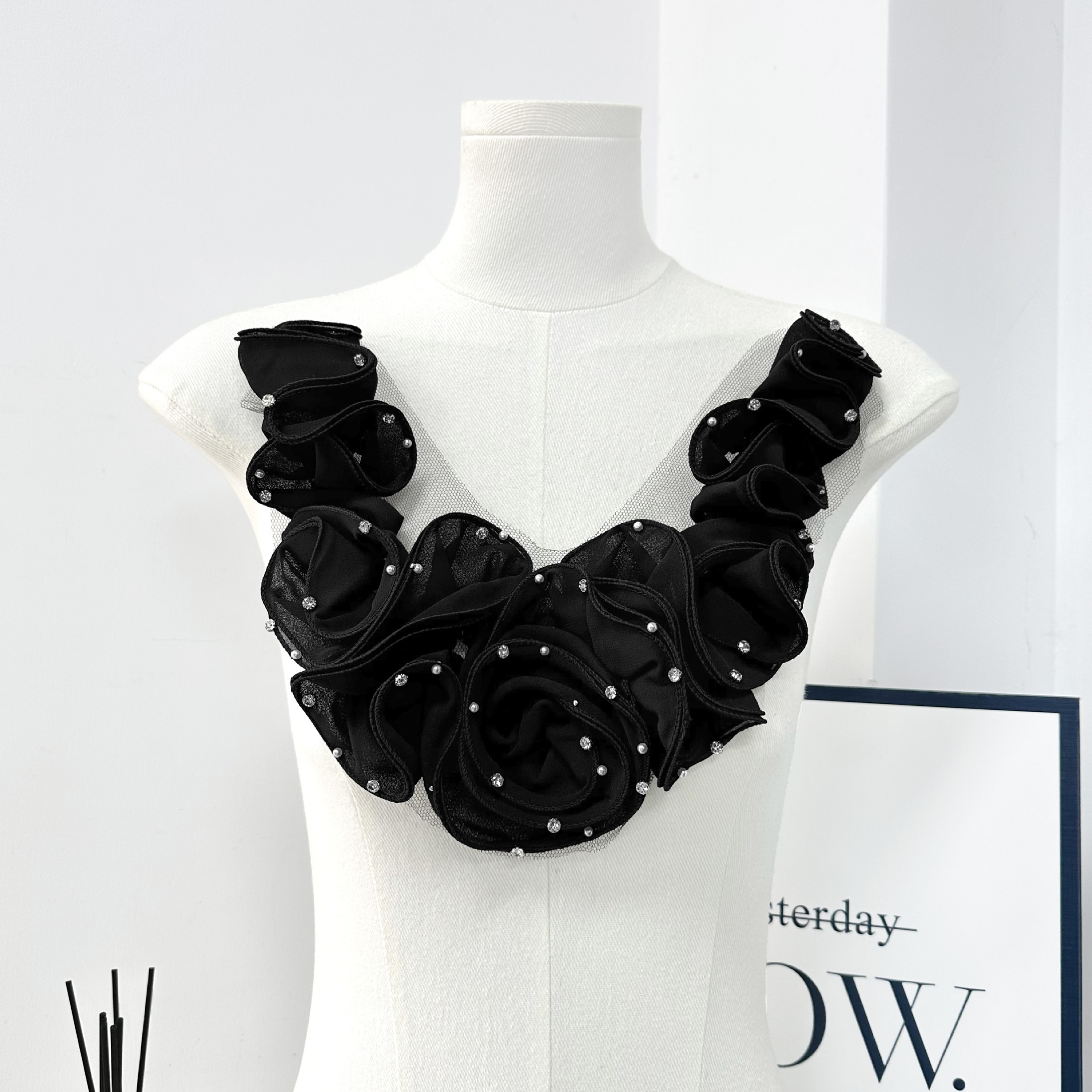 Flores transfronterizas supergranas auriculares estereoscópicas flores estereoscópicas accesorios de flores grandes vestidos de boda material de traje de baile