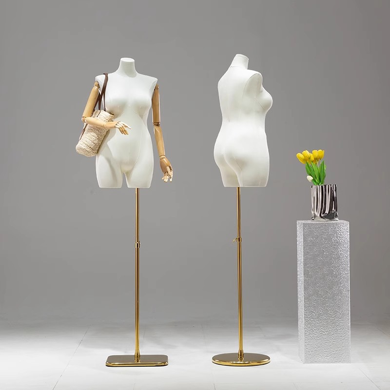 Maniquí Femenino de Talla Grande de Busto de Madera para Escaparate