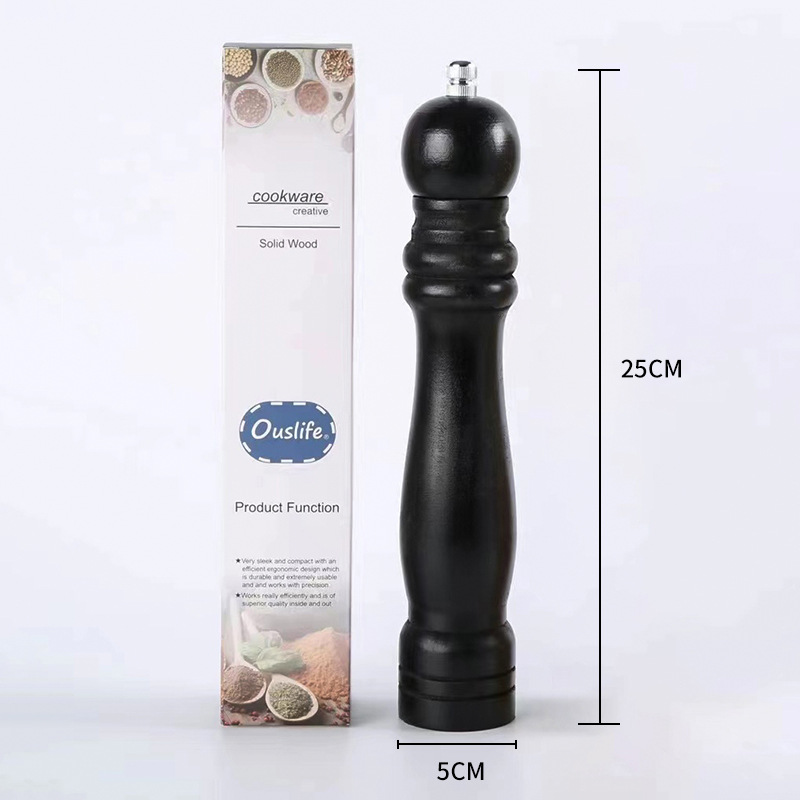 Molinillo de madera de madera real multifunción manual molinillo de pimienta negra molino de especias botella de condimento de cocina