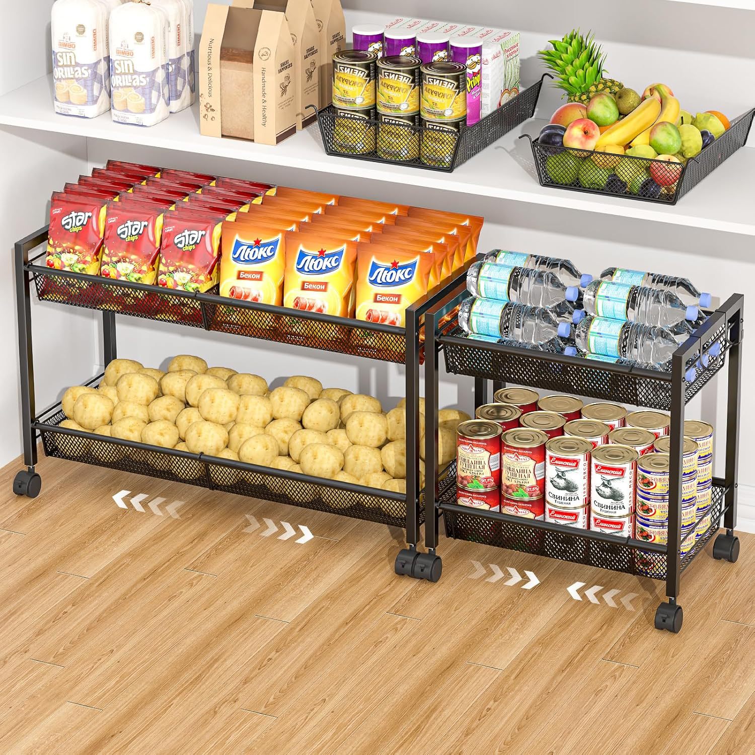 Cross-Border Supply of Kitchen Carts, Telescopic Carts, Under-Table Storage Racks, Utility Room Beverage Racks, Spice Racks, Storage Shelves