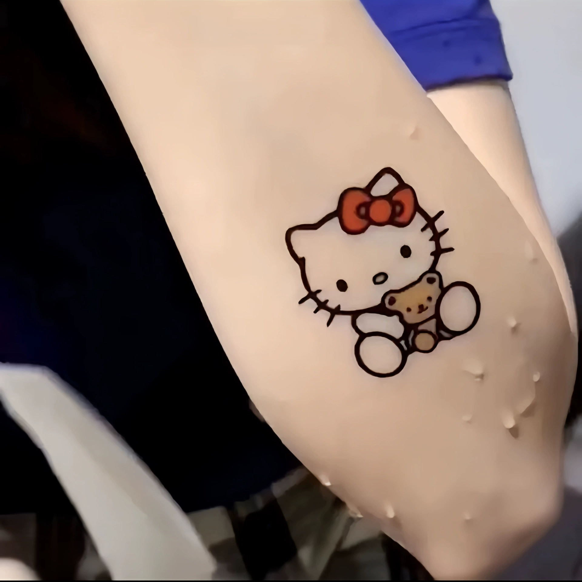 Hello Kitty, мультяшные водонепроницаемые тату-наклейки Hello Kitty, интернет-хит, длительный эффект