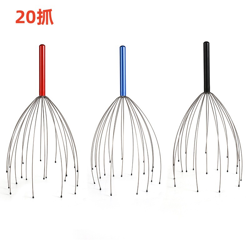 Cross-border hot sale 20-claw head massager octopus scalp massage claw soul extractor steel wire head gripper