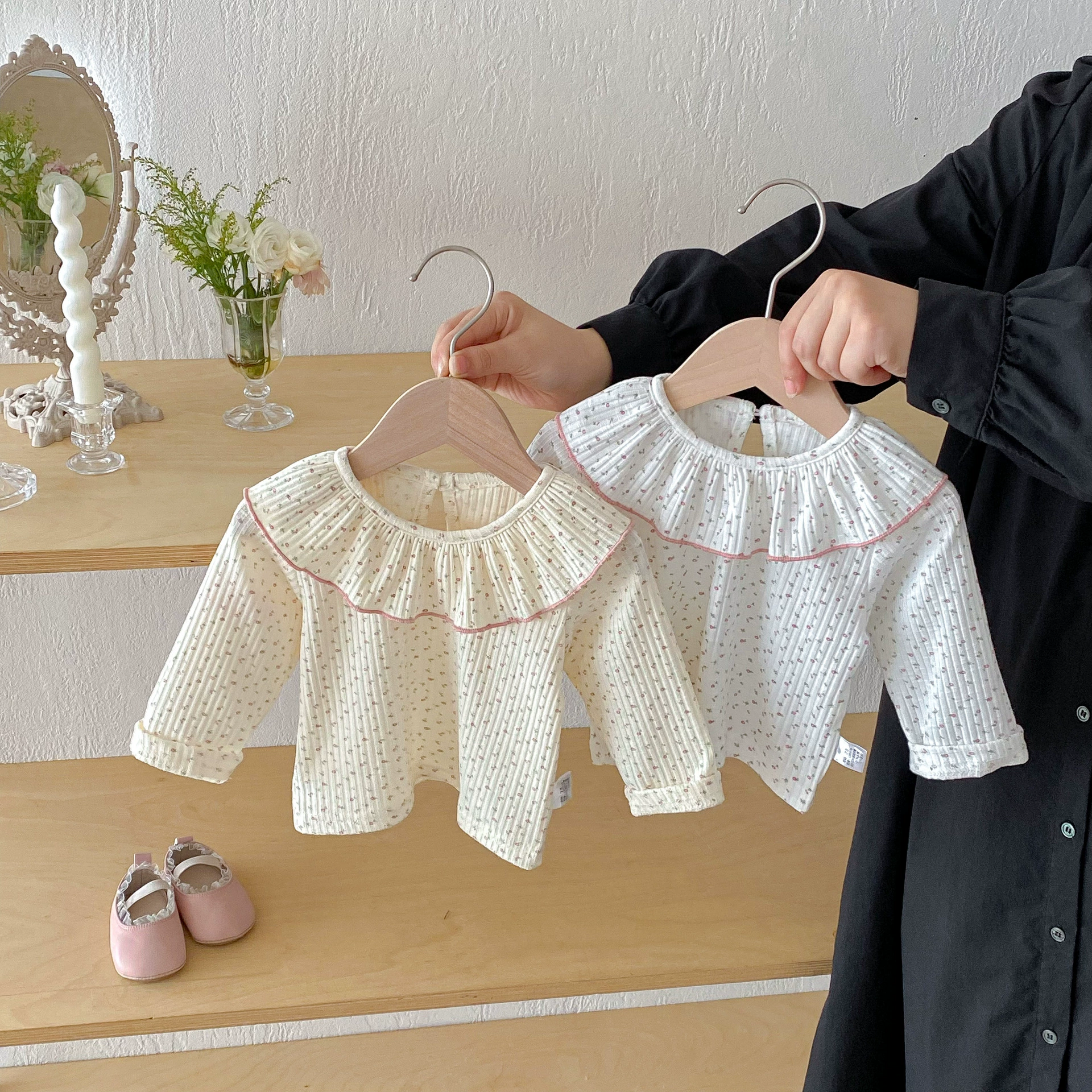 Demi-season long-sleeve girl's, universal base doll, body-friendly cute T-shirt, doll collar, Korean style