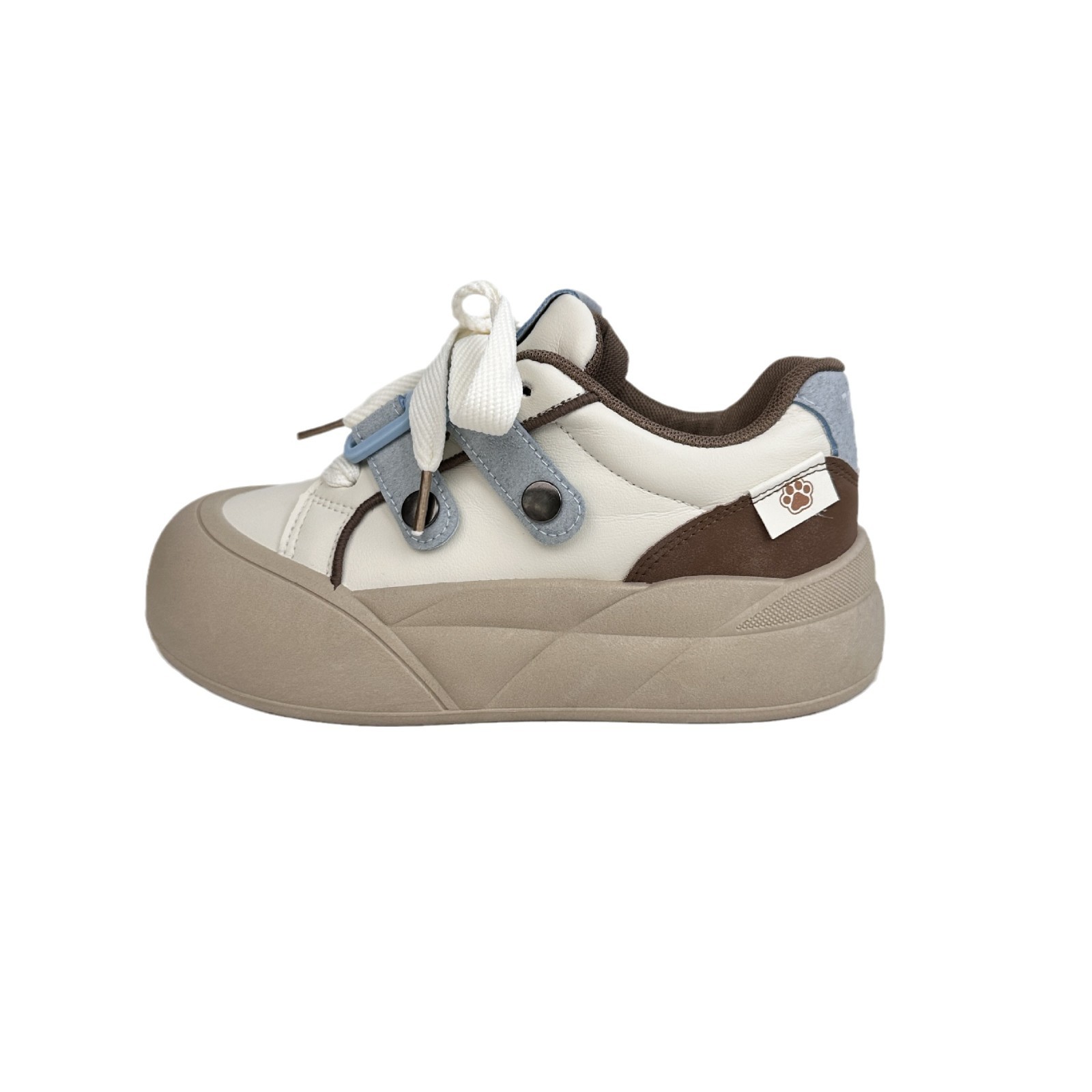 Yuanbo estudiante zapatos de pan de suela gruesa de corte bajo zapatos casuales de todo fósforo para mujer 2025 primavera nuevo estilo coreano zapatos blancos multicolor