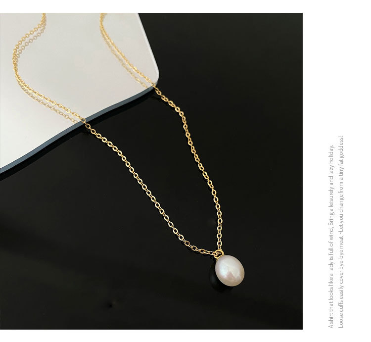 Real Gold Plated Plating Material Vacuum Plating Real Gold Plated 18K Gold Gold Plating Water Droplets 304 Stainless Steel Elegant Waterproof Non Tarnish Titanium Steel Necklace