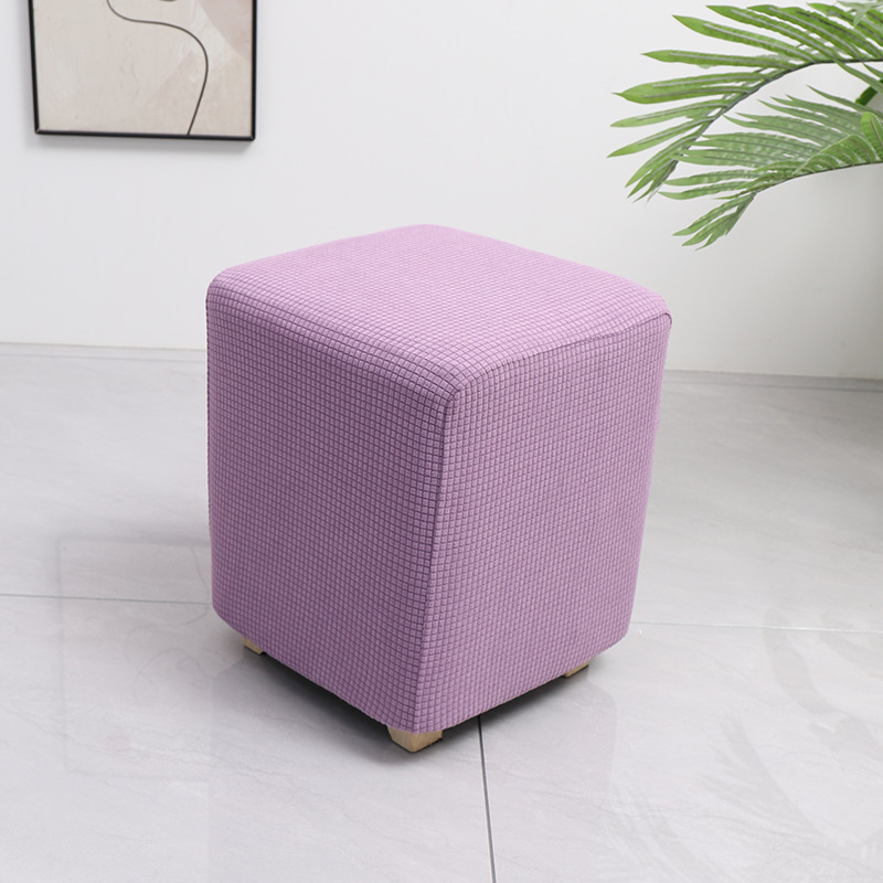 Grenzüberschreitender elastischer wasserdichter Waffelmais-Quadrat-Hocker-Bezug Staubschutz Haus Sofa All-Inclusive niedriger Hocker-Überzug